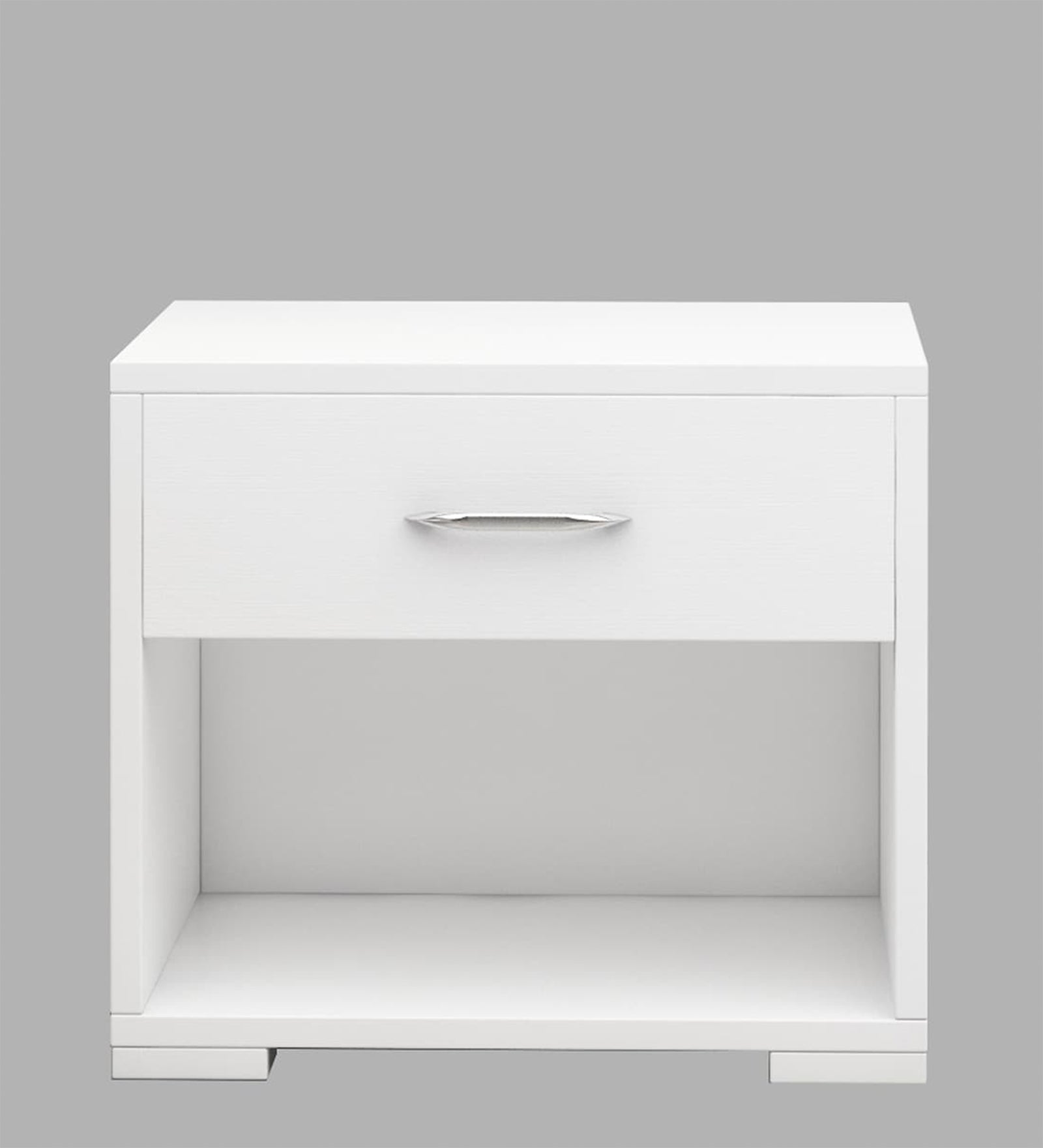 Elvik Bedside Table With Drawer In Frosty White Finish - Febonic Living