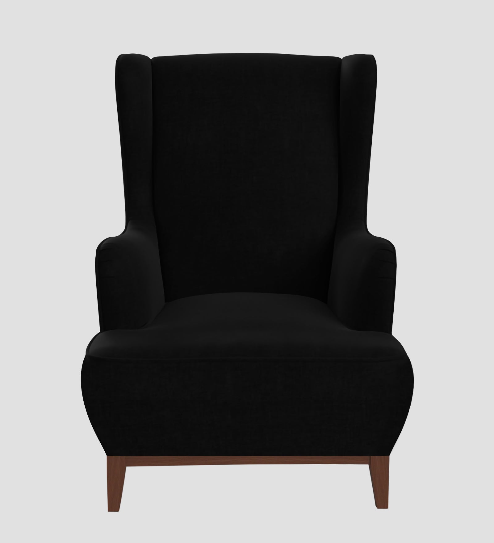 Suri Velvet Wing Chair In Adam Black Colour - Febonic Living