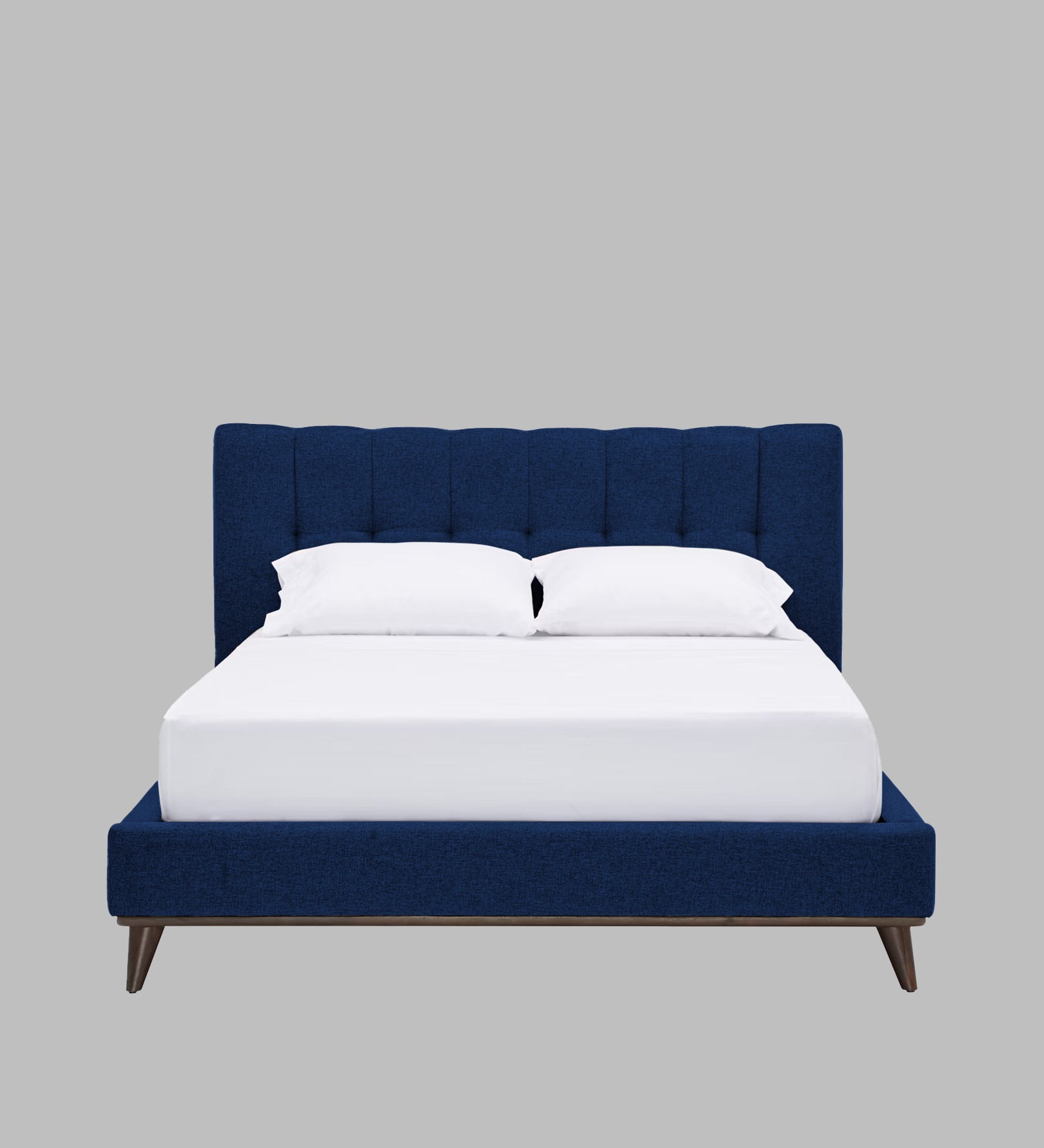 Jasmin Fabric Upholstered Queen Bed in Royal Blue Colour - Febonic Living