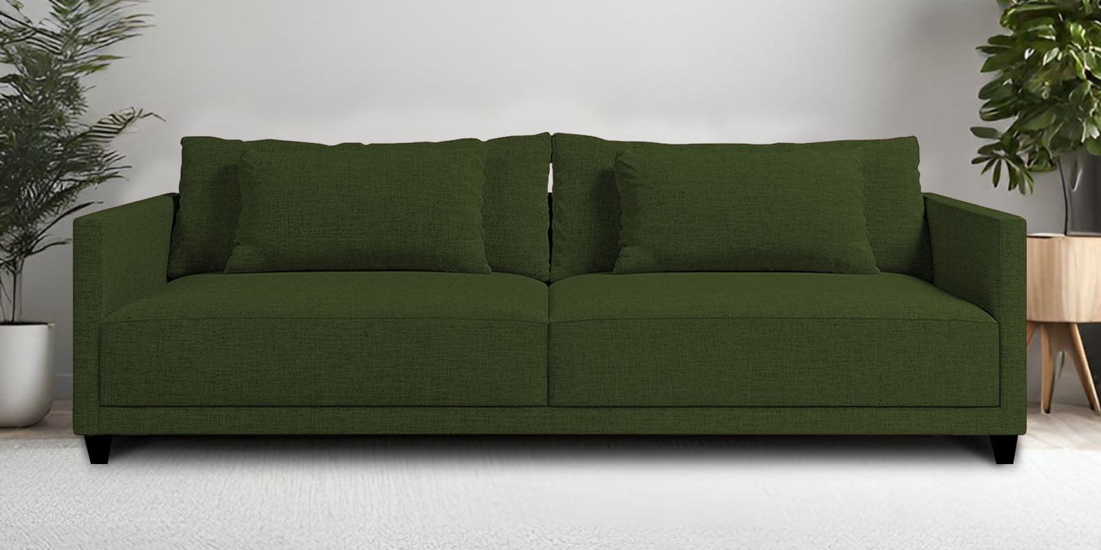 Kera Fabric 3 Seater Sofa in Olive Green Colour