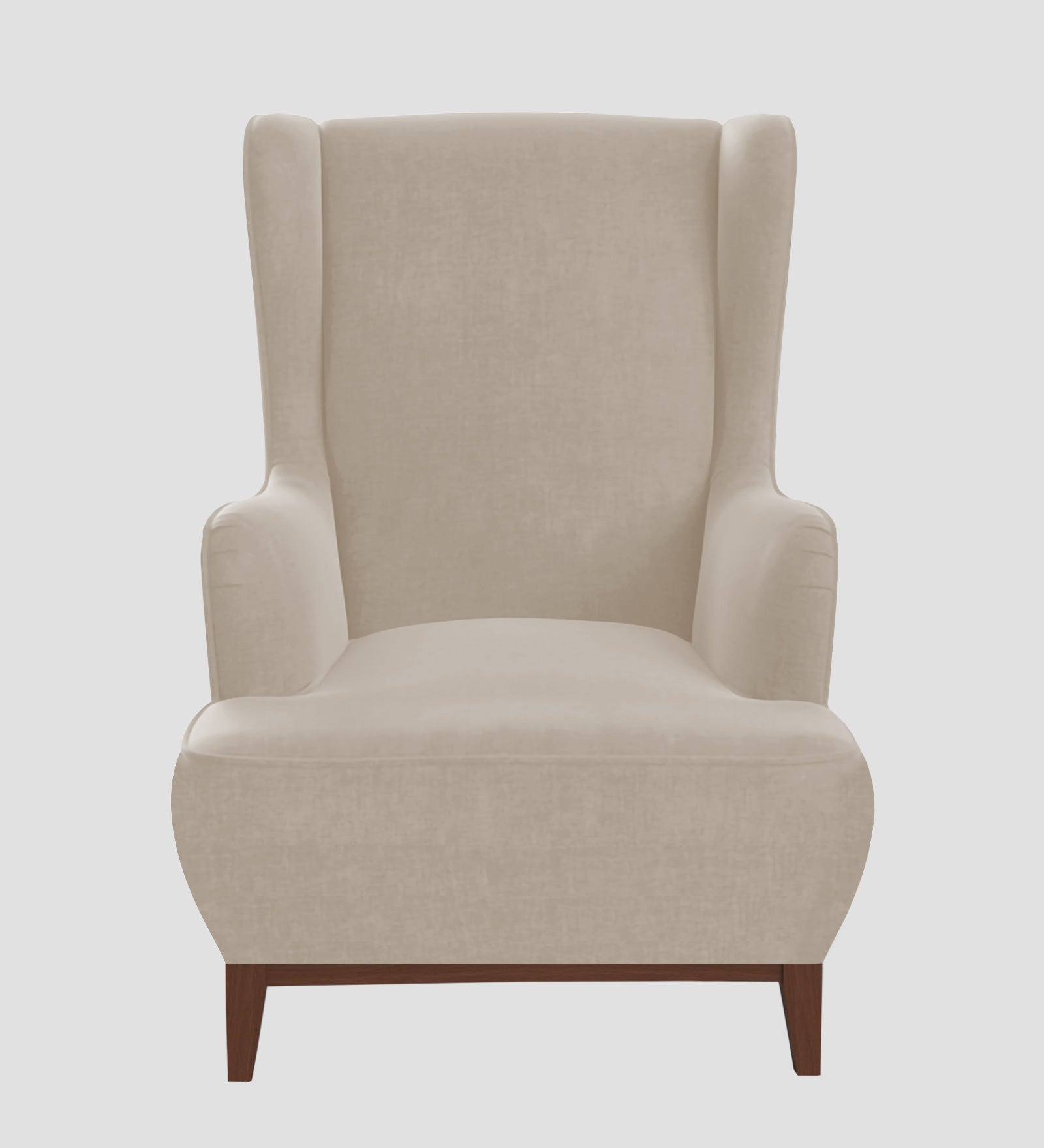 Suri Velvet Wing Chair In Cream Beige Colour - Febonic Living