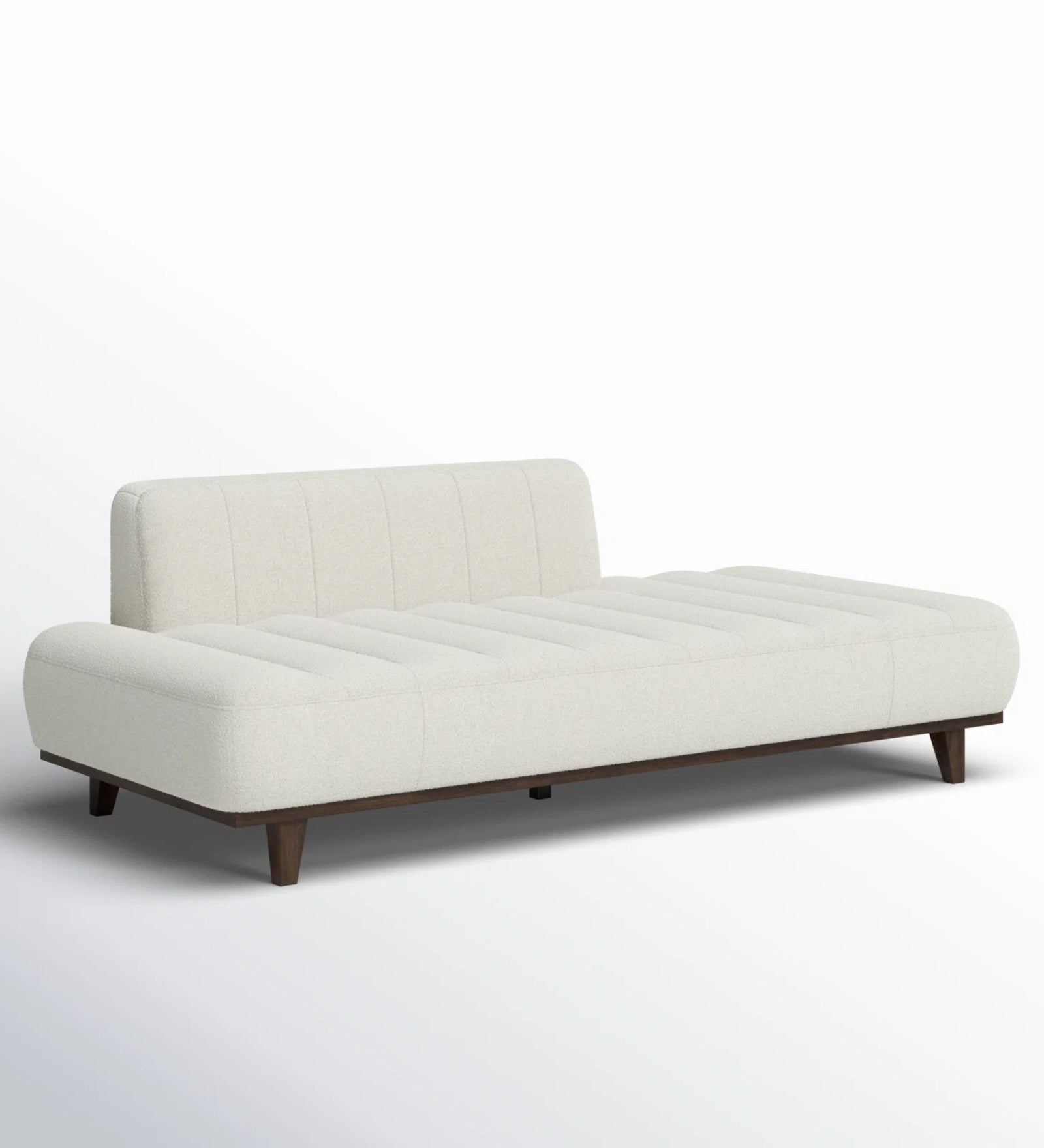 Bobby Fabric Chaise Lounger In White Plain Colour - Febonic Living