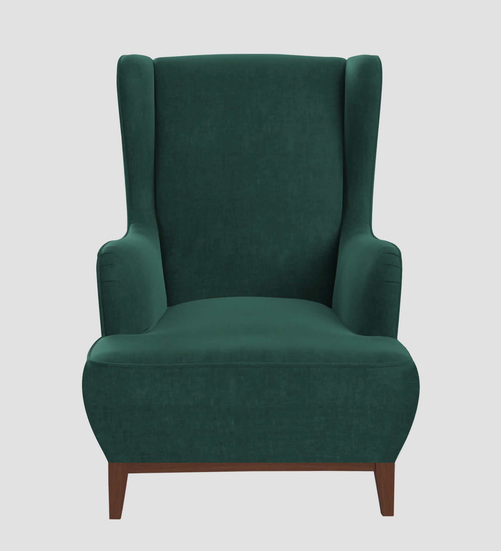 Suri Velvet Wing Chair In Amazon Green Colour - Febonic Living