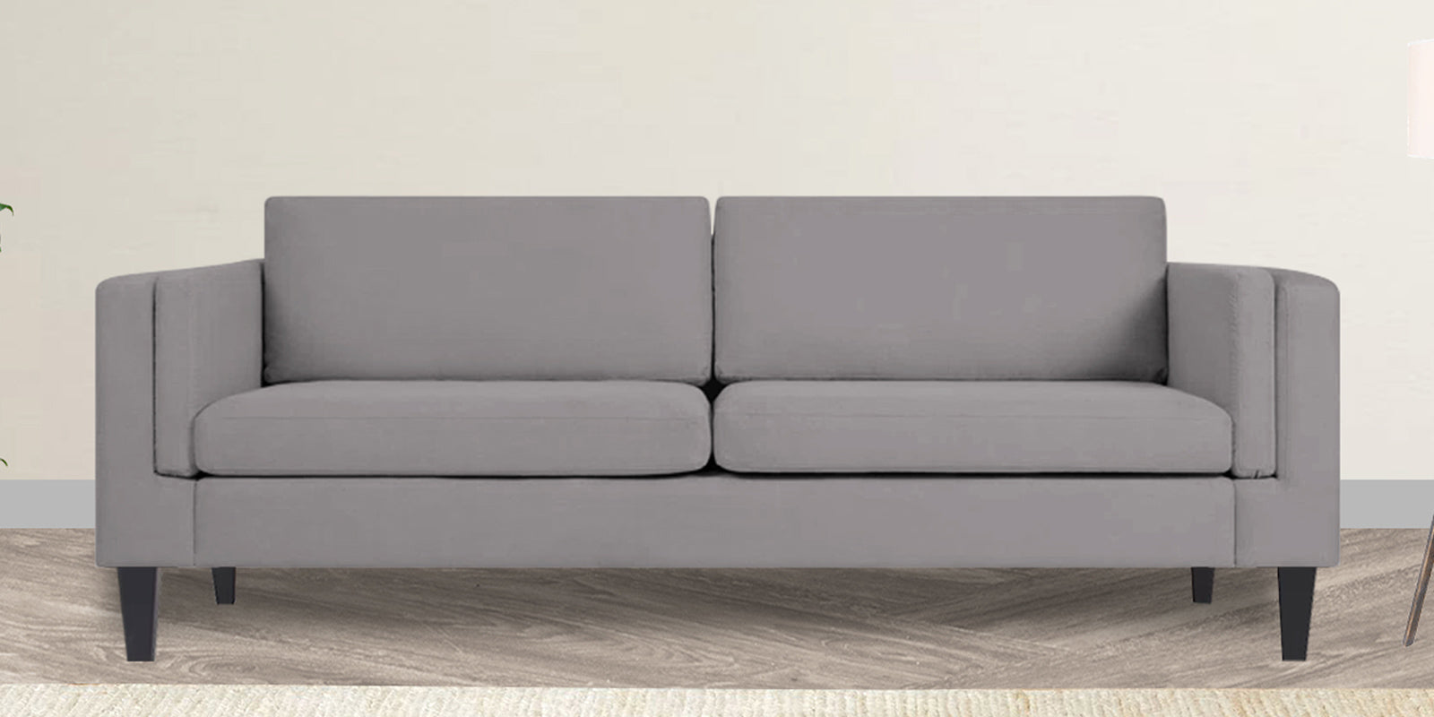 Jasper Velvet 3 Seater Sofa in concrete grey Colour