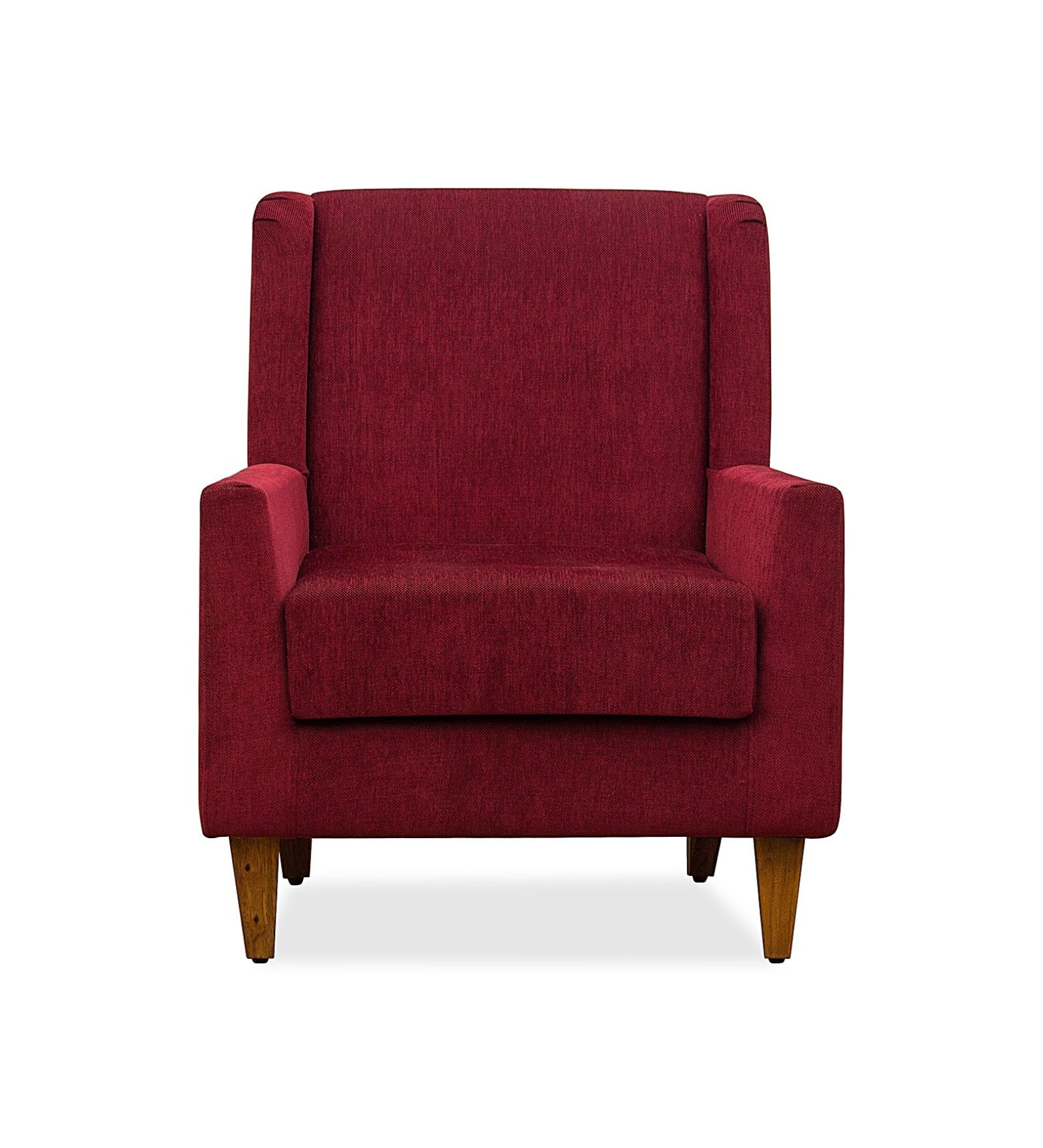 HIPPO Fabric Arm Chair In Blood Maroon Colour - Febonic Living