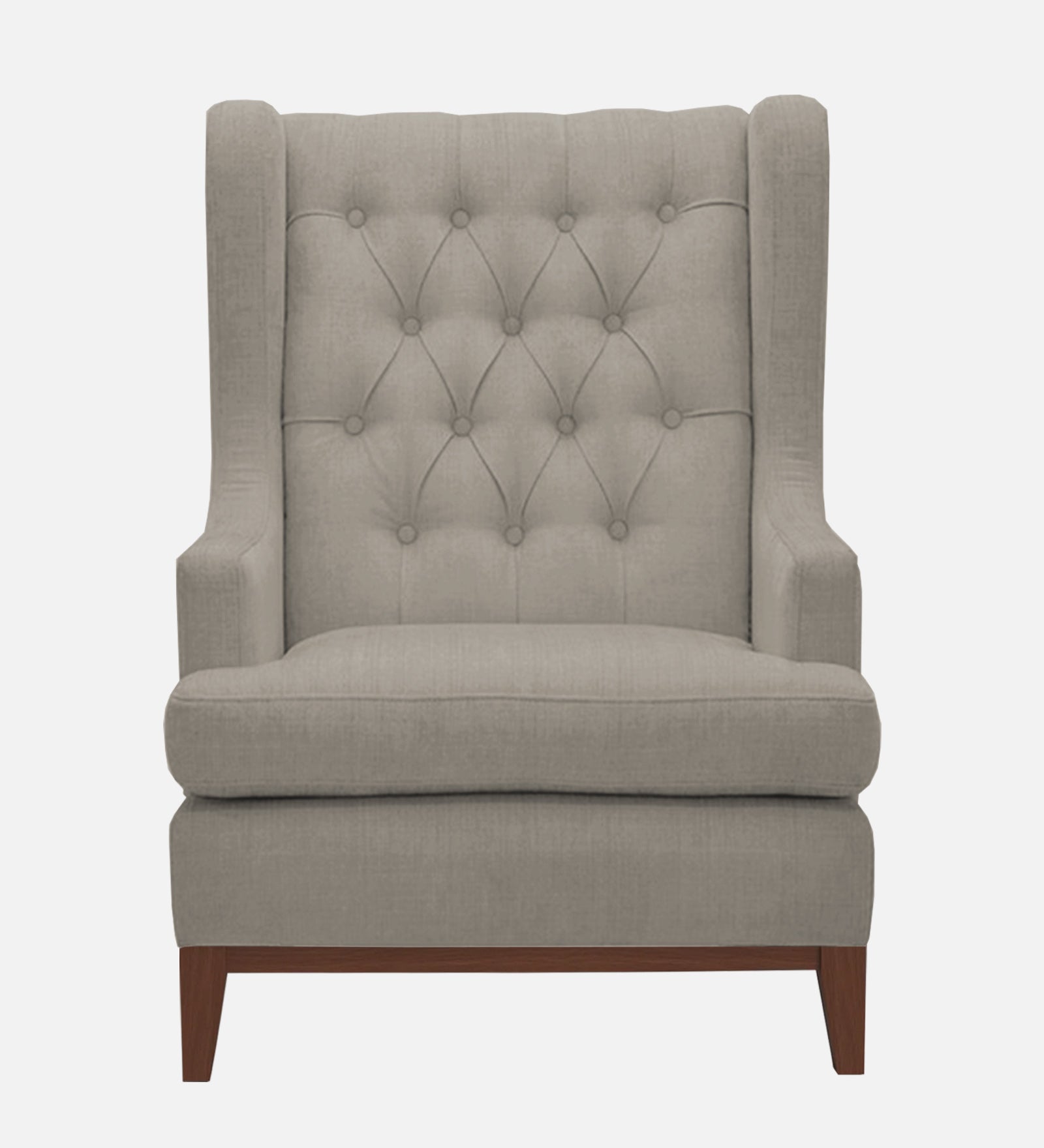 Panas Fabric Wing Chair In Ash Grey Colour - Febonic Living