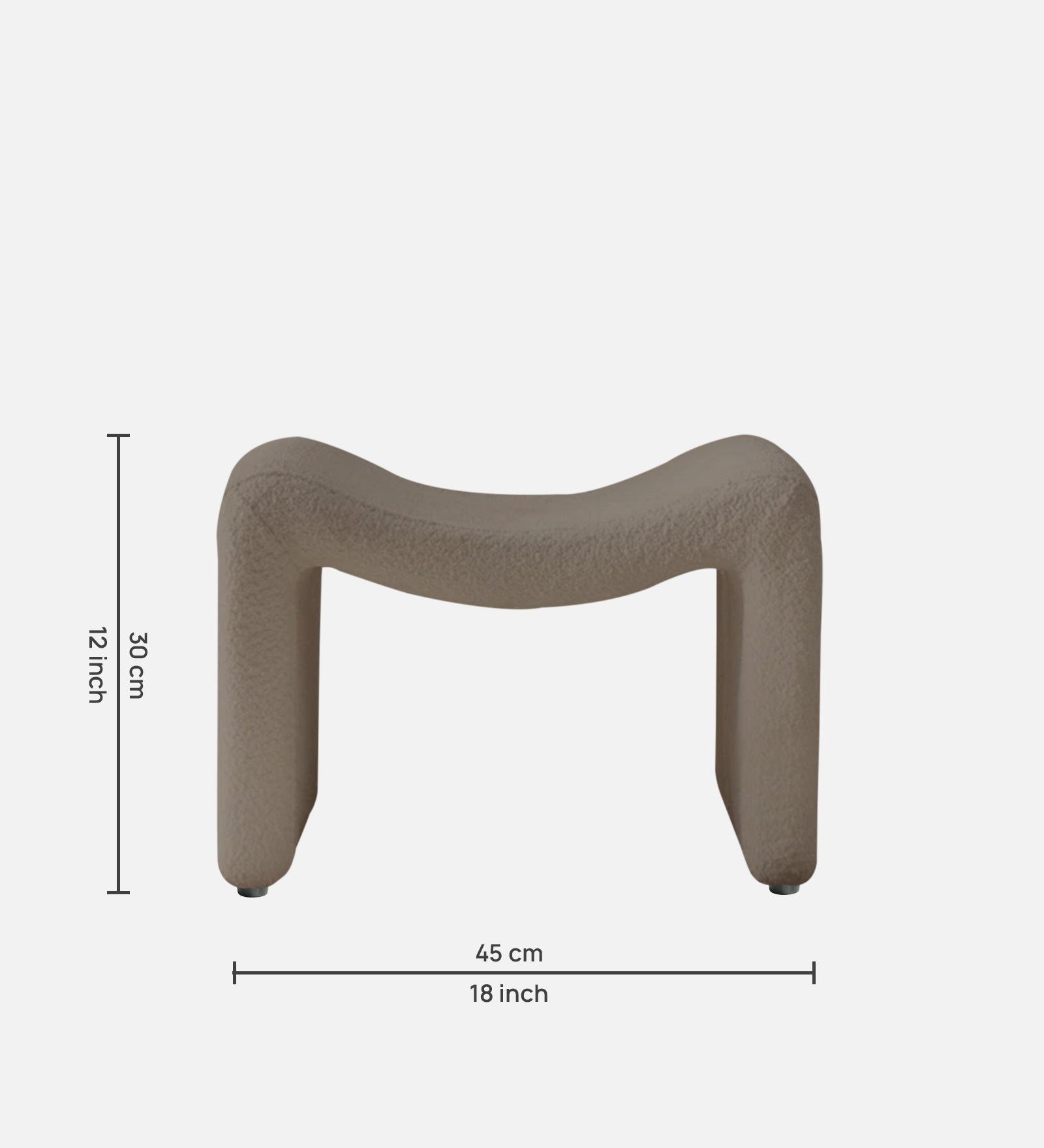 Olive Boucle Foot Stool In Cement Beige Colour - Febonic Living