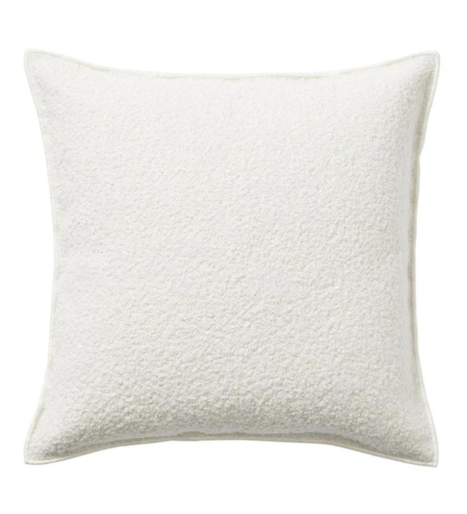 Exo Boucle Fabric (16x 16in) Sofa Pillows In Bright White Colour (Pack of 2) - Febonic Living