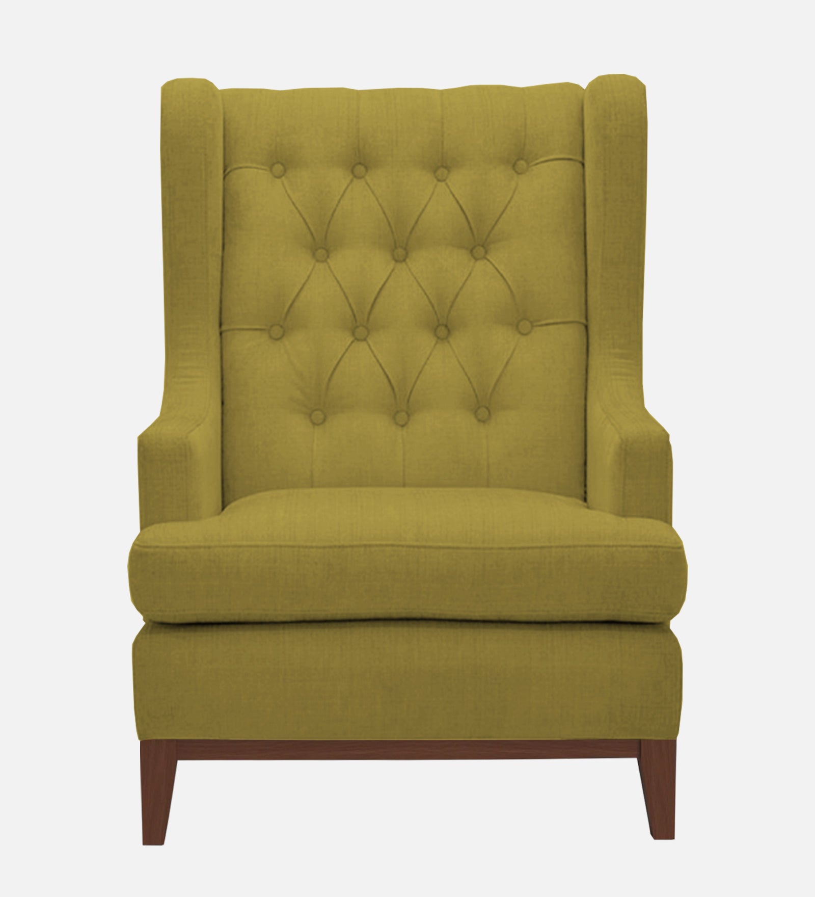 Panas Fabric Wing Chair In Parrot Green Colour - Febonic Living