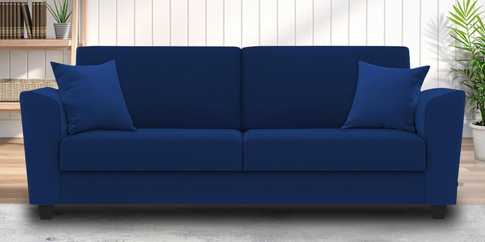 Daku Fabric 3 Seater Sofa In Royal Blue Colour - Febonic Living