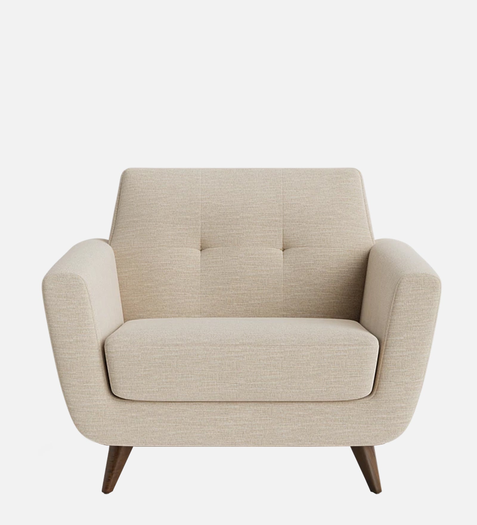 Jasmin Fabric 1 Seater Sofa In Ivory Cream Colour - Febonic Living