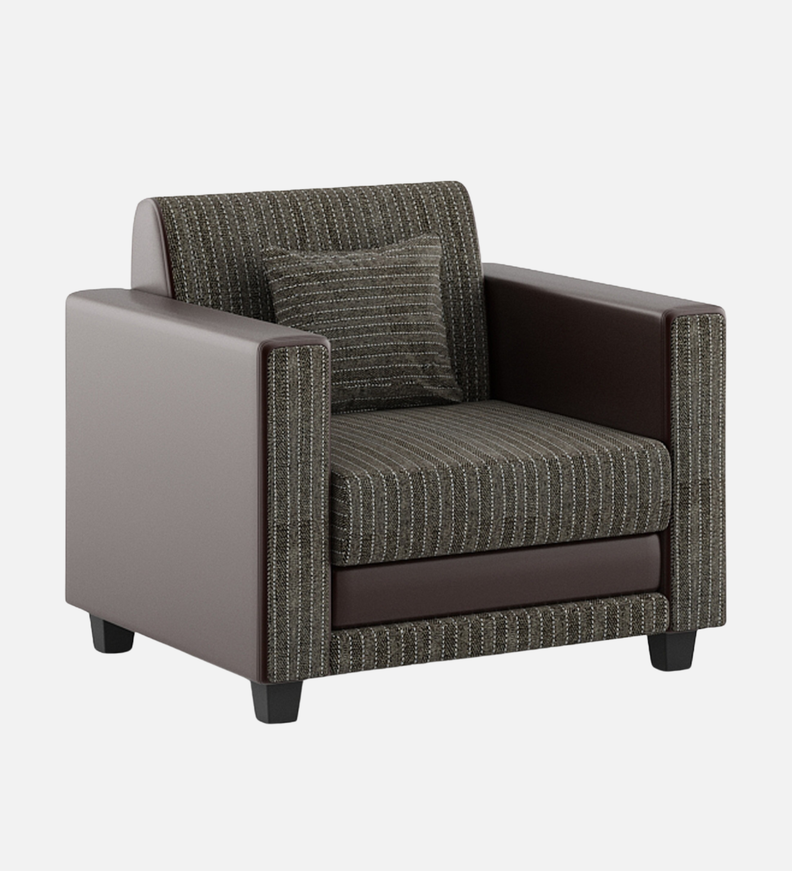 Juno Fabric 1 Seater Sofa In  Lama Brown Colour - Febonic Living