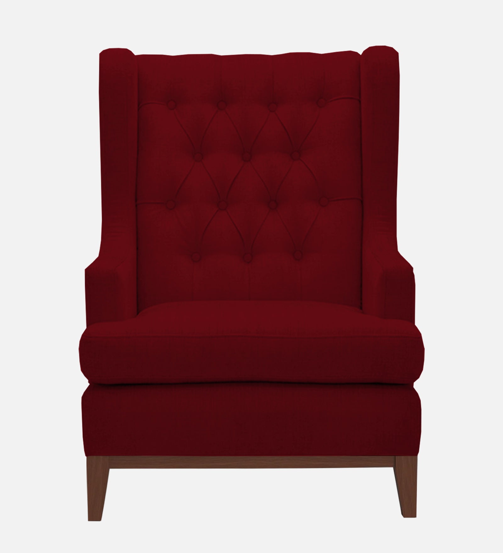 Panas Fabric Wing Chair In Ruby Red Colour - Febonic Living