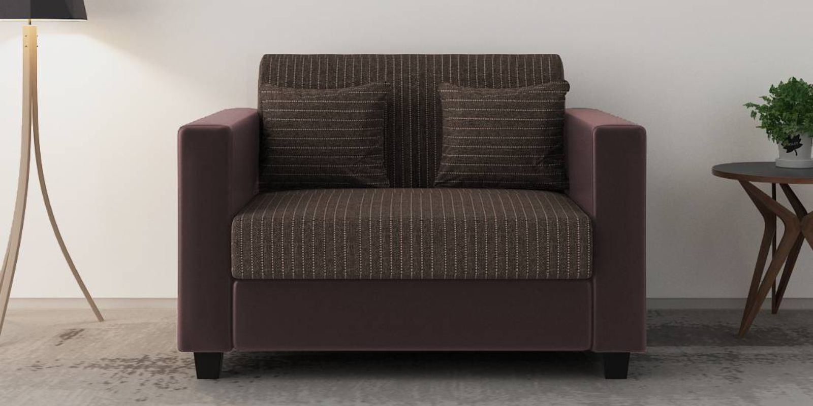 Baley Fabric 2 Seater Sofa In Lama Brown Colour - Febonic Living