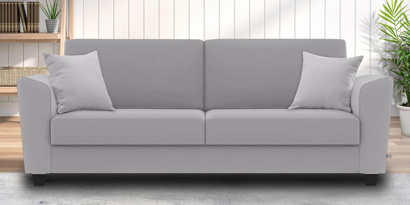 Daku Fabric 3 Seater Sofa In Lit Grey Colour - Febonic Living