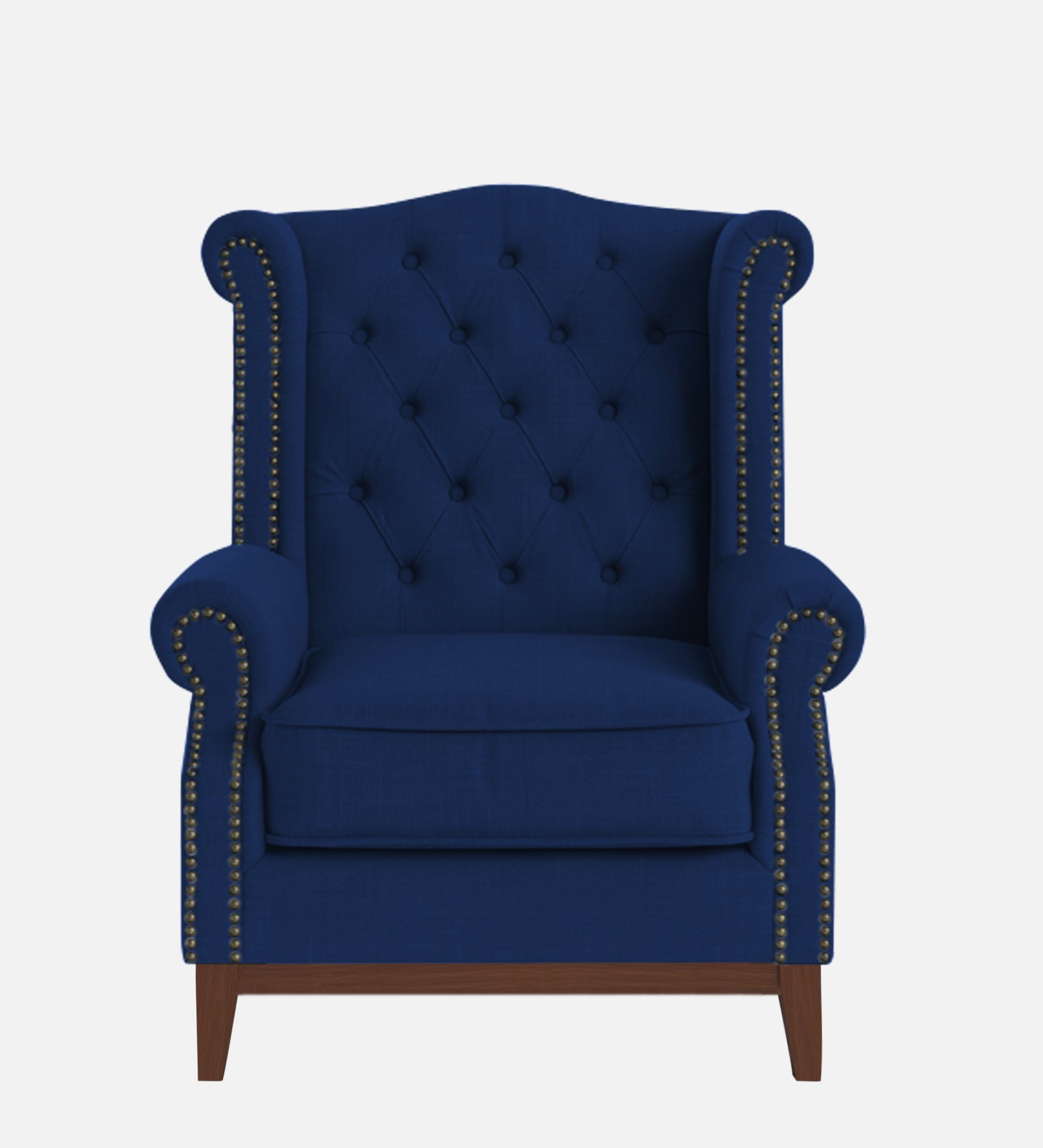 Nory Fabric Wing Chair In Royal Blue Colour - Febonic Living