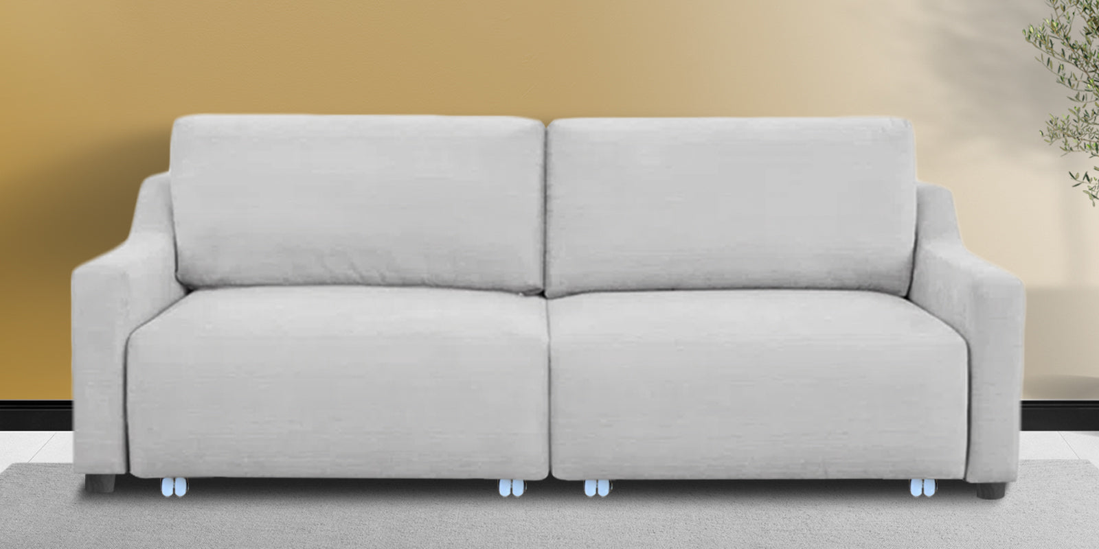 Gabby Fabric 3 Seater Pull Out Sofa Cum Bed In Lit Grey Colour - Febonic Living