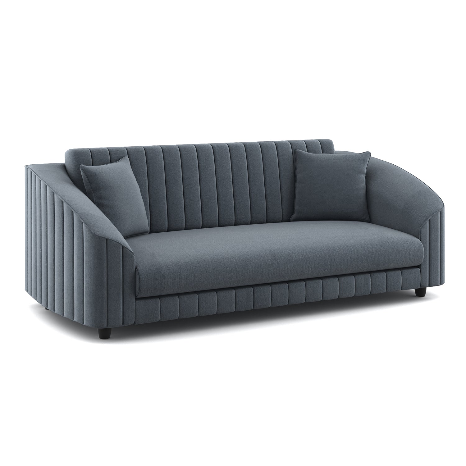 Bubu Velvet 3 Seater Sofa In Pupple Grey Colour - Febonic Living