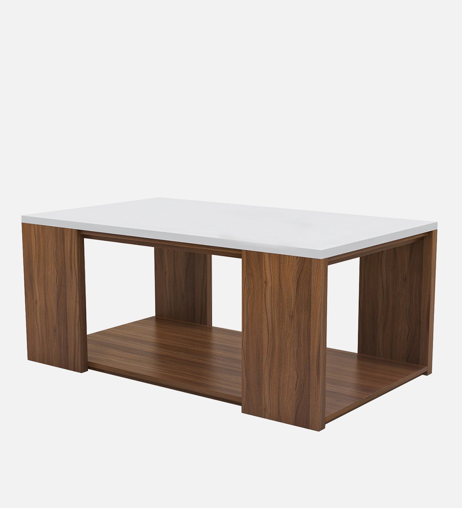 Misi Coffee Table In Oral Walnut & Frosty White Finish - Febonic Living