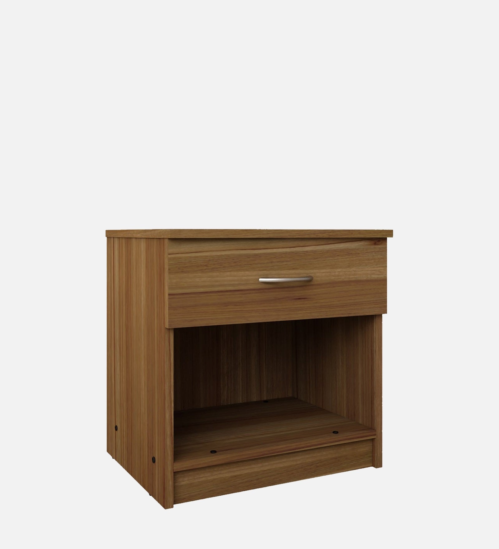 Zeebo Bedside Table With Drawer In Oral Walnut Finish - Febonic Living