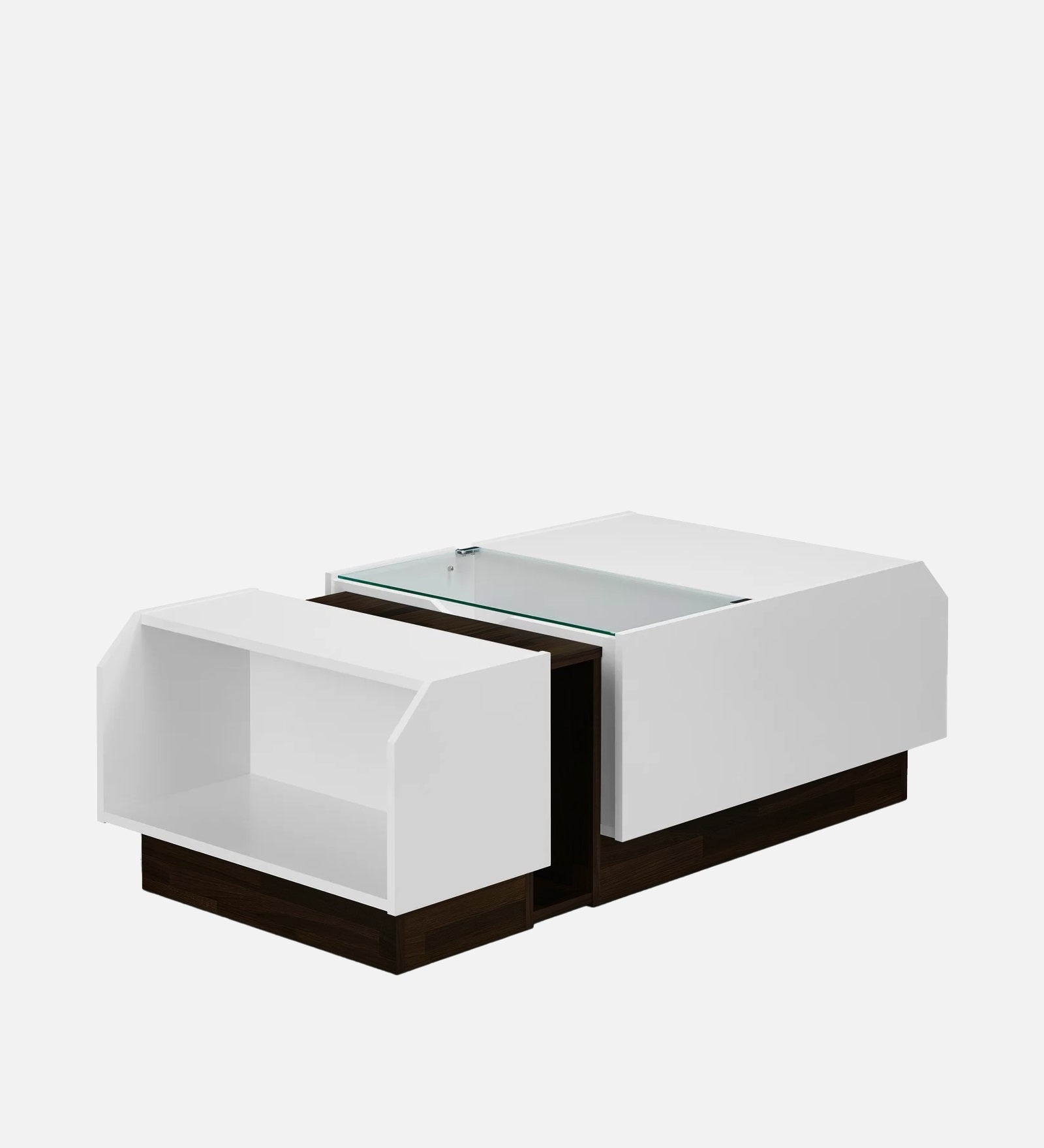 Pengu Coffee Table In Dark Wallnut & Frosty White Finish - Febonic Living