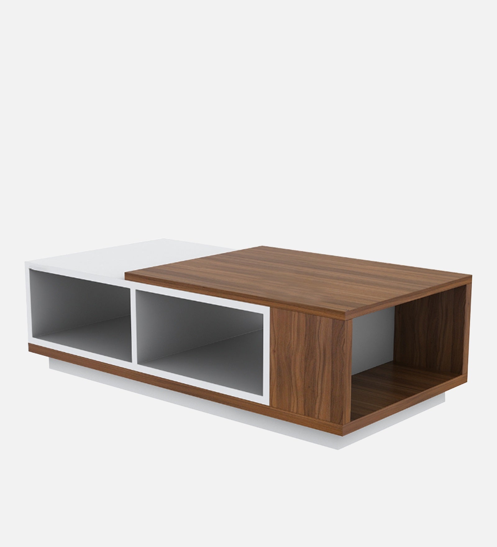 Bumi Coffee Table In Oral Walnut & Frosty White Finish - Febonic Living