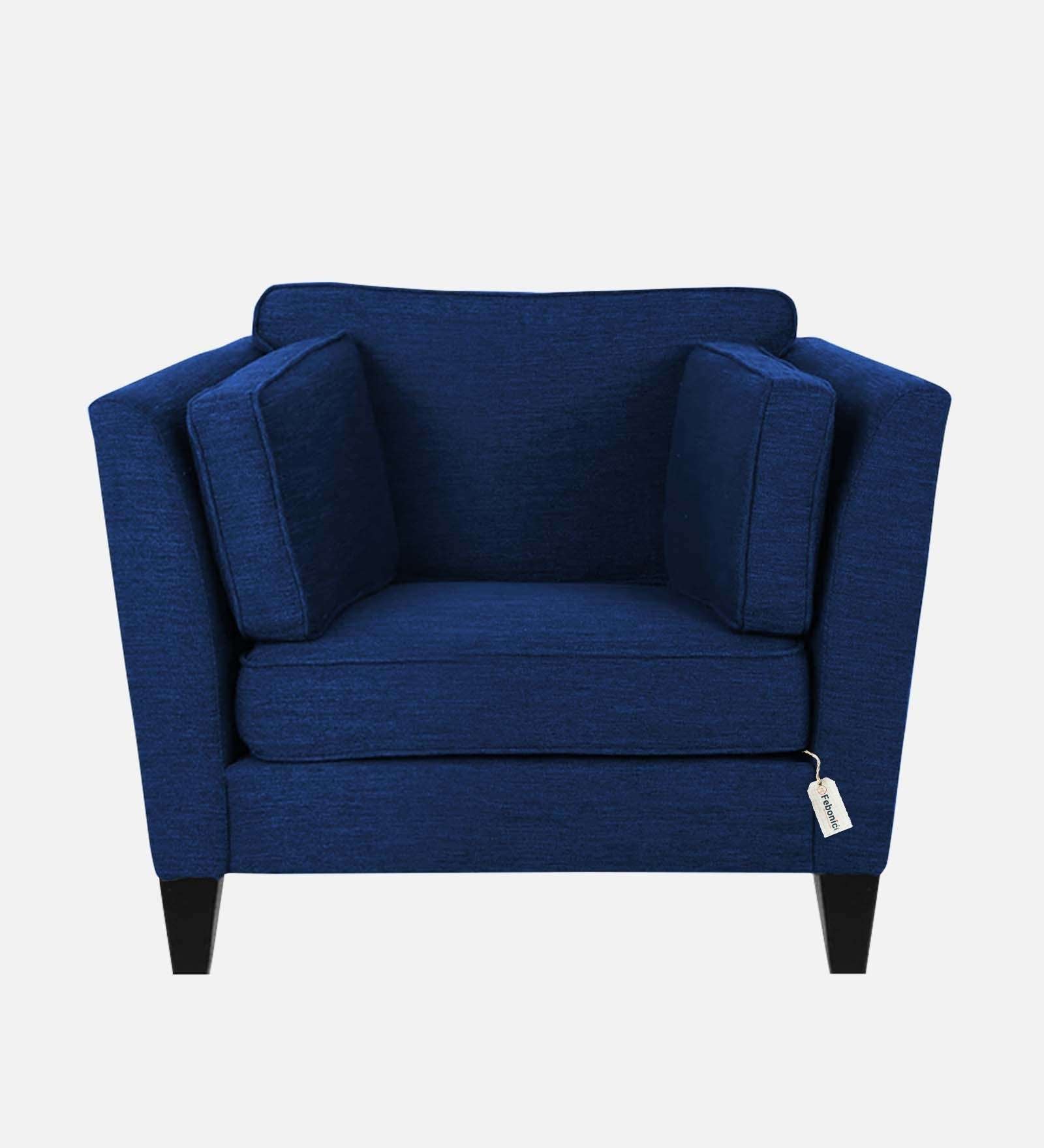 Nigar Fabric 1 Seater Sofa In Royal Blue Colour - Febonic Living