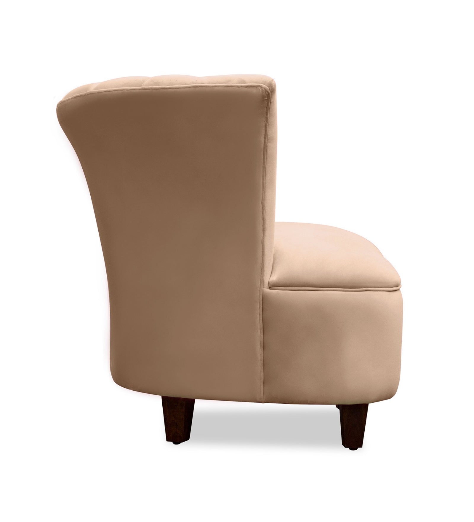 Davo Velvet Slipper Chair in Camel Beige Colour - Febonic Living