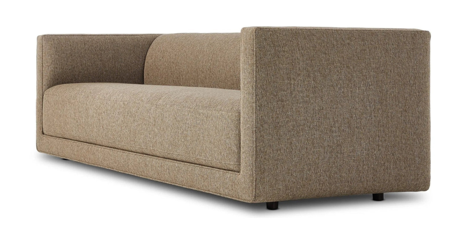 Castle Jute Fabric 3 Seater Sofa In Caspa Brown Colour - Febonic Living
