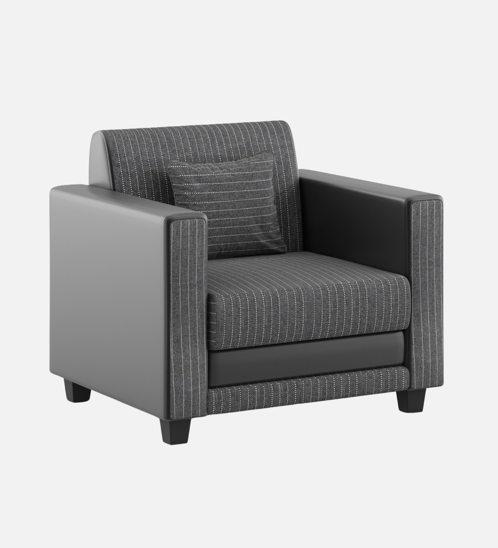 Juno Fabric 1 Seater Sofa In  Lama Black Colour - Febonic Living