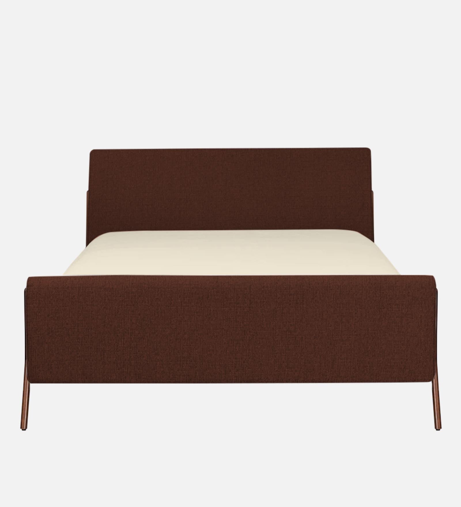 Catla Fabric King Size Bed In Coffee Brown Colour - Febonic Living