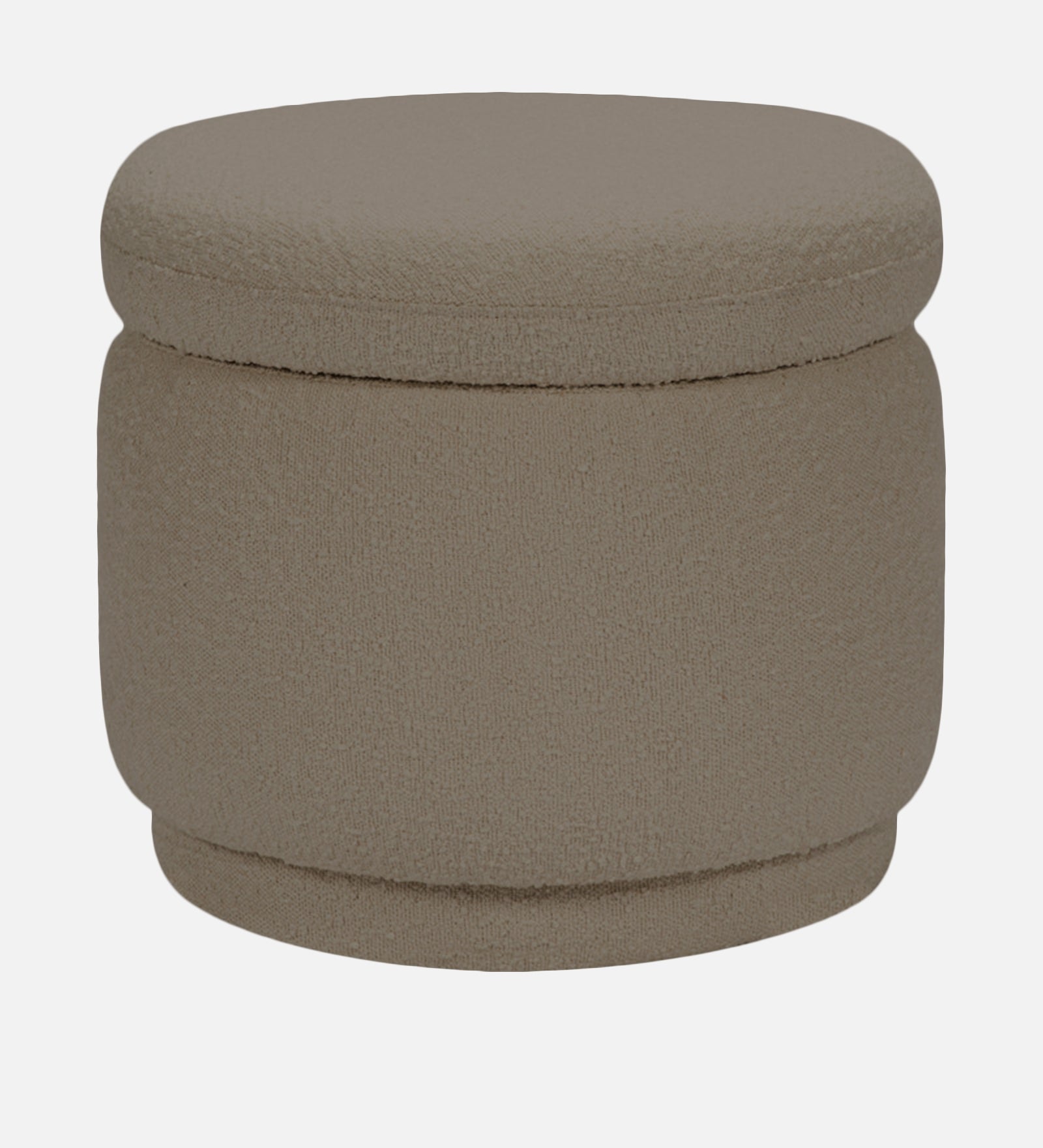 Noki Boucle Fabric Ottoman In Cement Beige Colour With Storage - Febonic Living