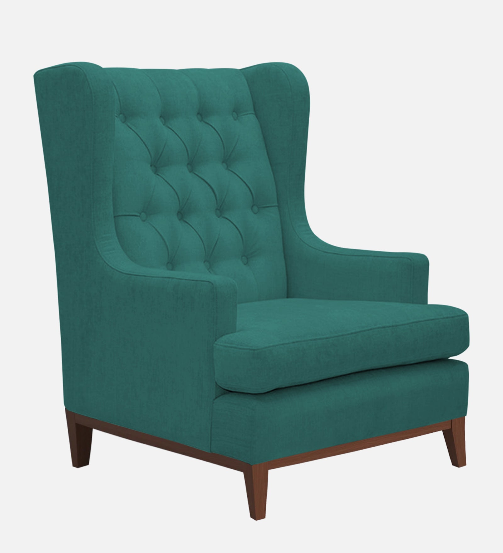 Panas Fabric Wing Chair In Sea Green Colour - Febonic Living