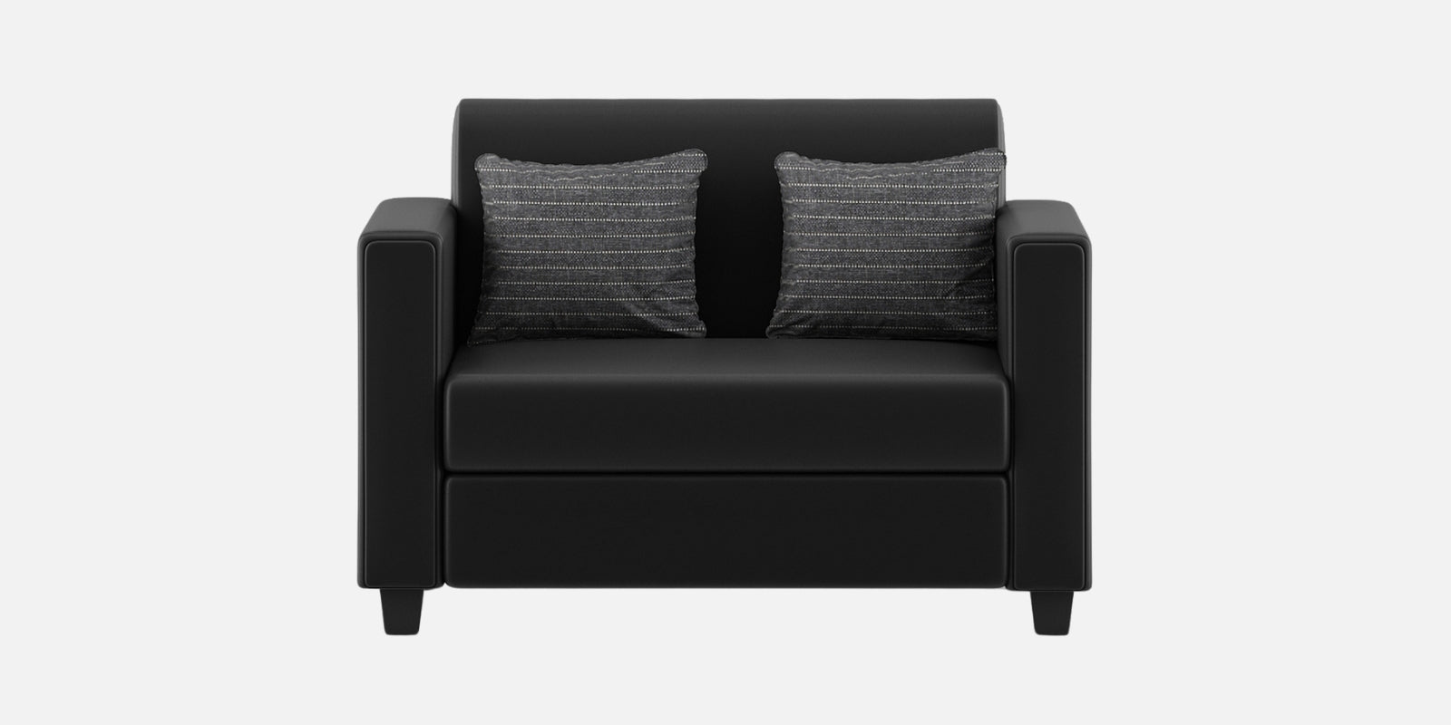 Baley Leatherette 2 Seater Sofa In Dark Black Colour - Febonic Living