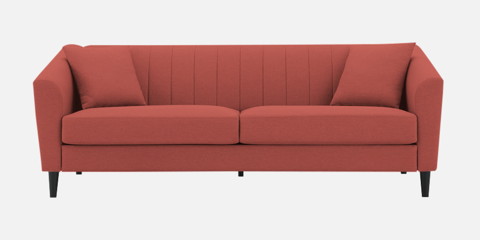 Polon Fabric 3 Seater Sofa In Salmon Pink Colour - Febonic Living