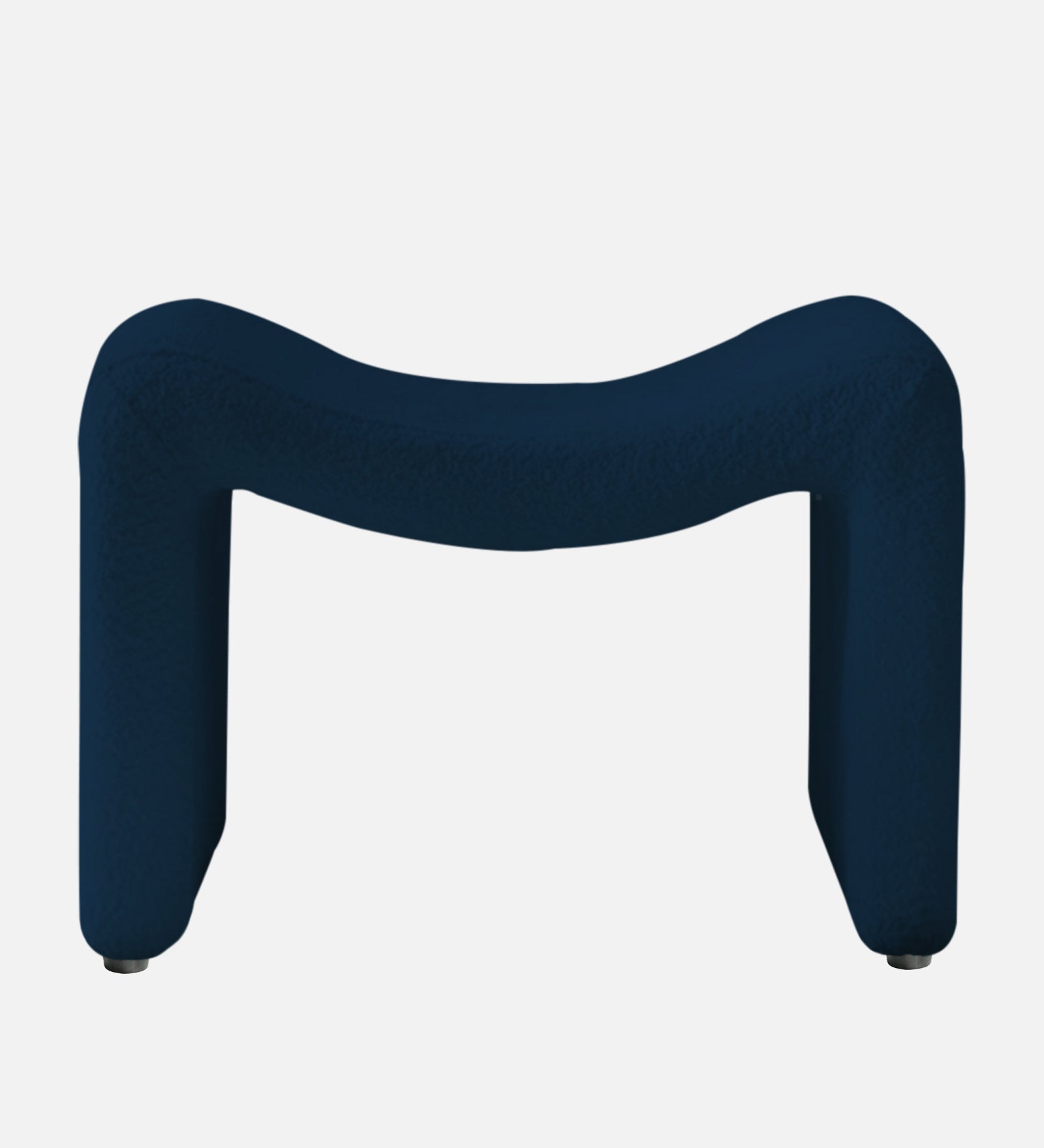 Olive Boucle Foot Stool In Danim Blue Colour - Febonic Living