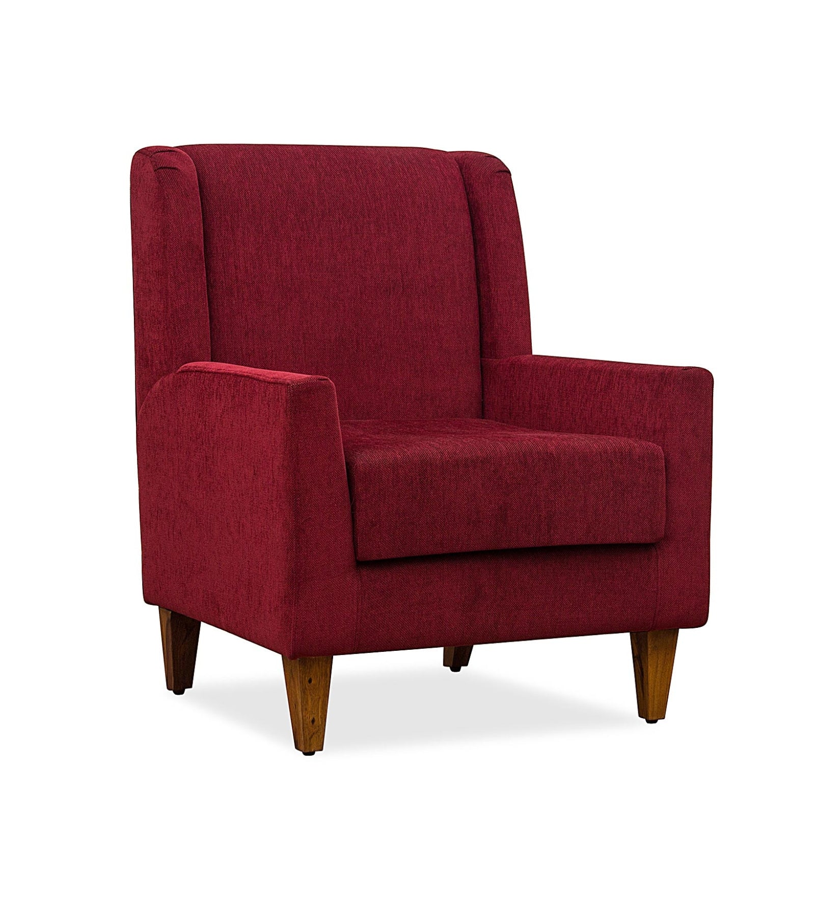 HIPPO Fabric Arm Chair In Blood Maroon Colour - Febonic Living