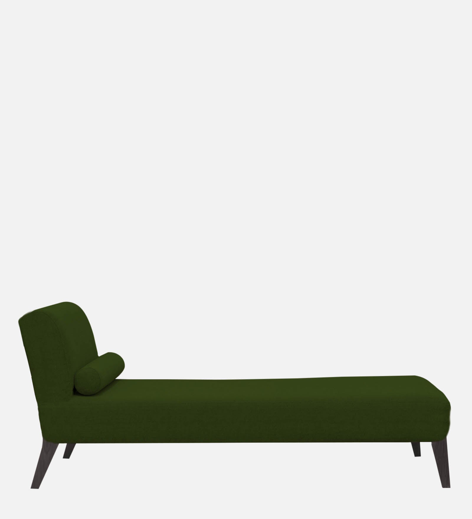 Noce Fabric Armless Chaise Lounger In Olive Green Colour - Febonic Living