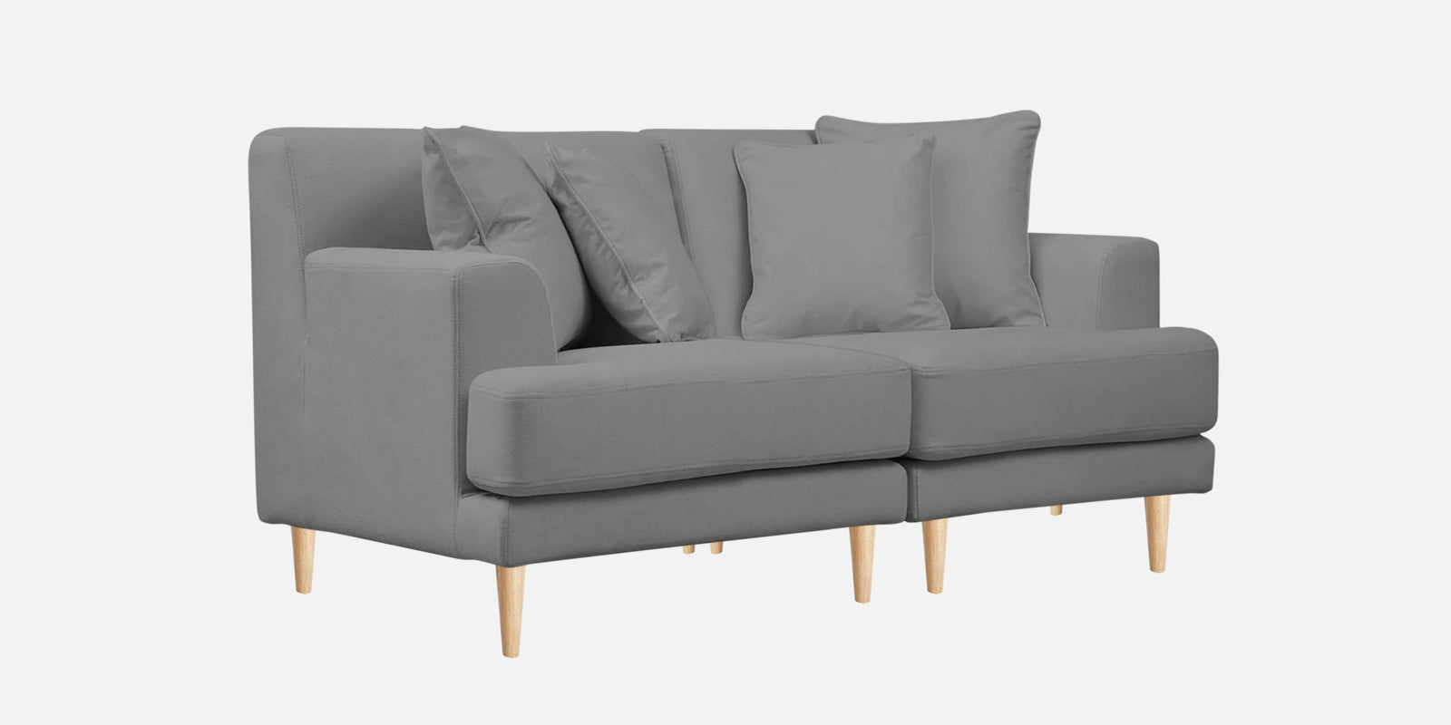 Woody Fabric 2 Seater Sofa In Smoke Grey Colour - Febonic Living