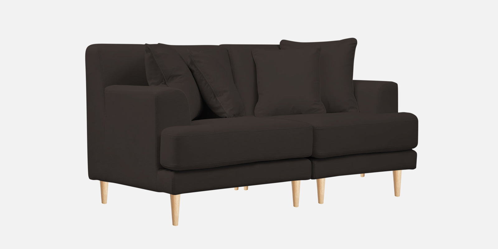 Woody Fabric 2 Seater Sofa In Coal Brown Colour - Febonic Living