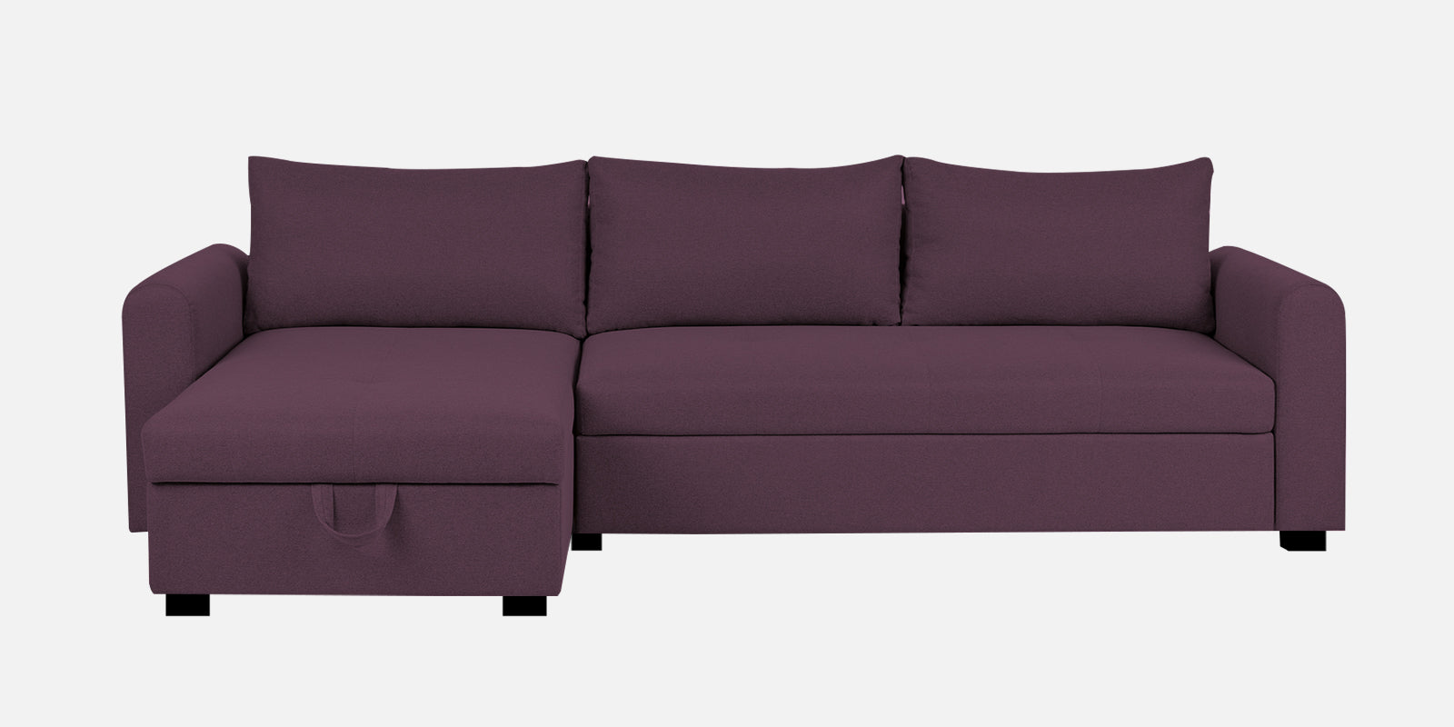 Sigma Fabric RHS Sectional Sofa (3+Lounger) In Greek Purple Colour - Febonic Living