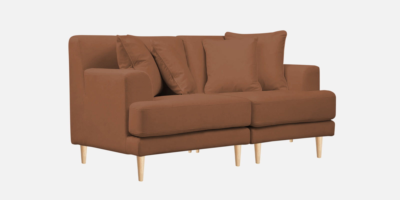 Woody Fabric 2 Seater Sofa In Caramel Beige Colour - Febonic Living