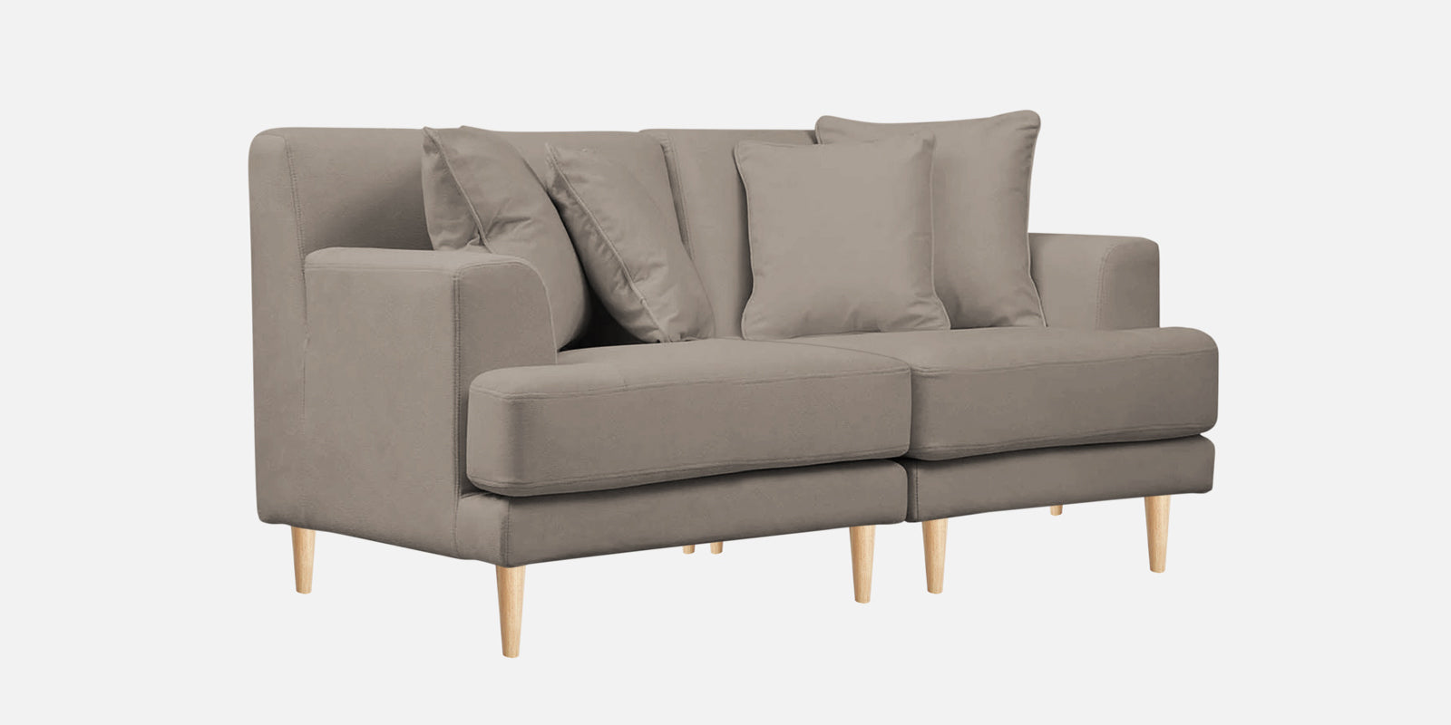 Woody Fabric 2 Seater Sofa In Oat Beige Colour - Febonic Living