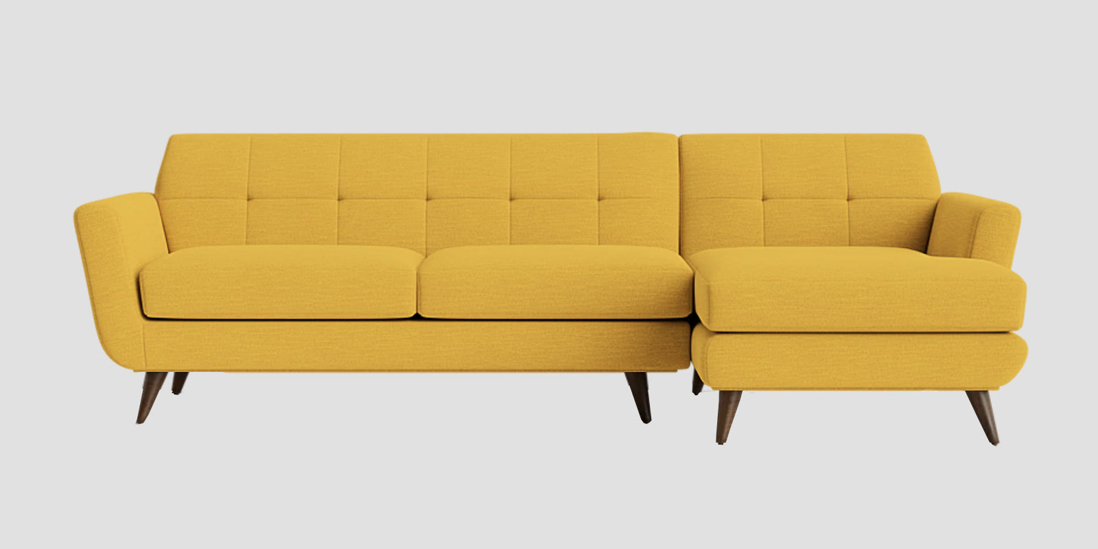 Jasmin Fabric LHS Sectional Sofa (3+ Lounger) In (3+ Lounger) Bold Yellow Colour - Febonic Living