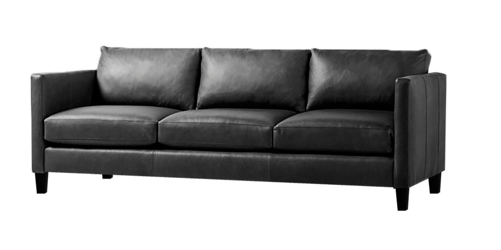 Livi Leatherette 3 Seater Sofa In Lama Black Colour - Febonic Living