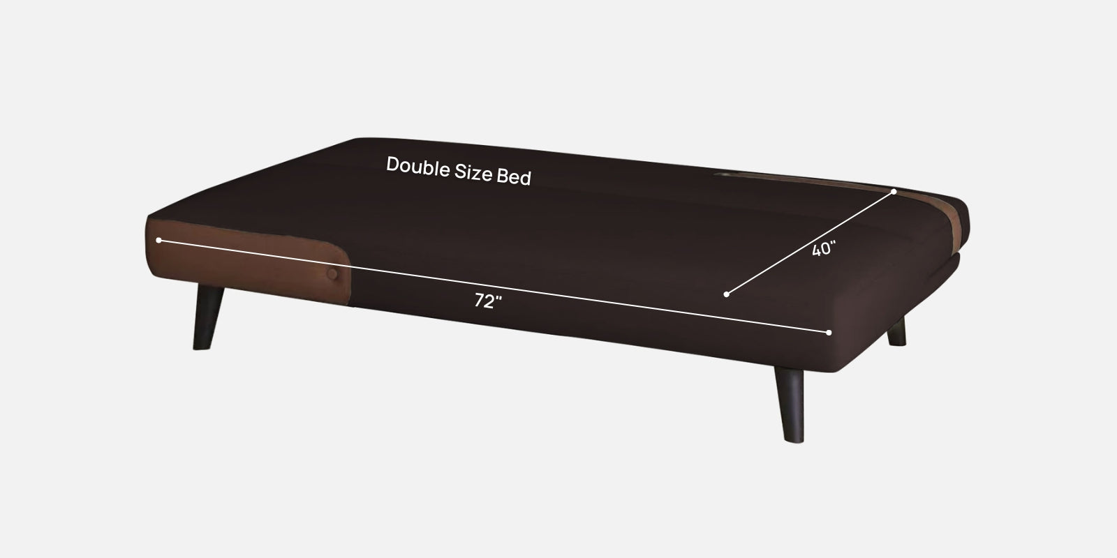 Vedan Fabric 3 Seater Convertible Sofa Cum Bed In Dark Brown Colour - Febonic Living