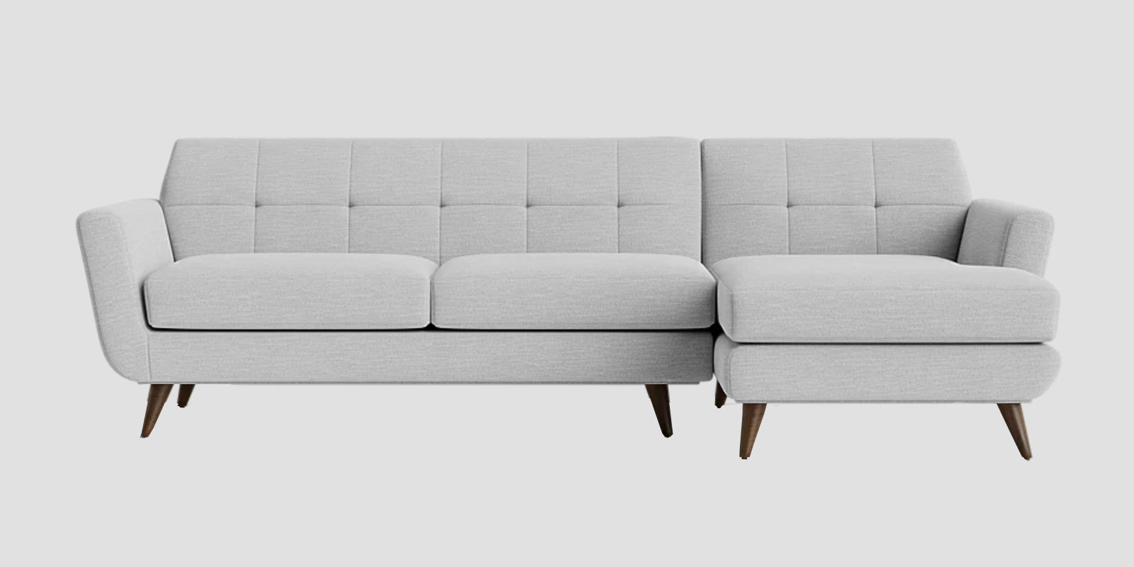 Jasmin Fabric LHS Sectional Sofa (3+ Lounger) In Lit Grey Colour - Febonic Living