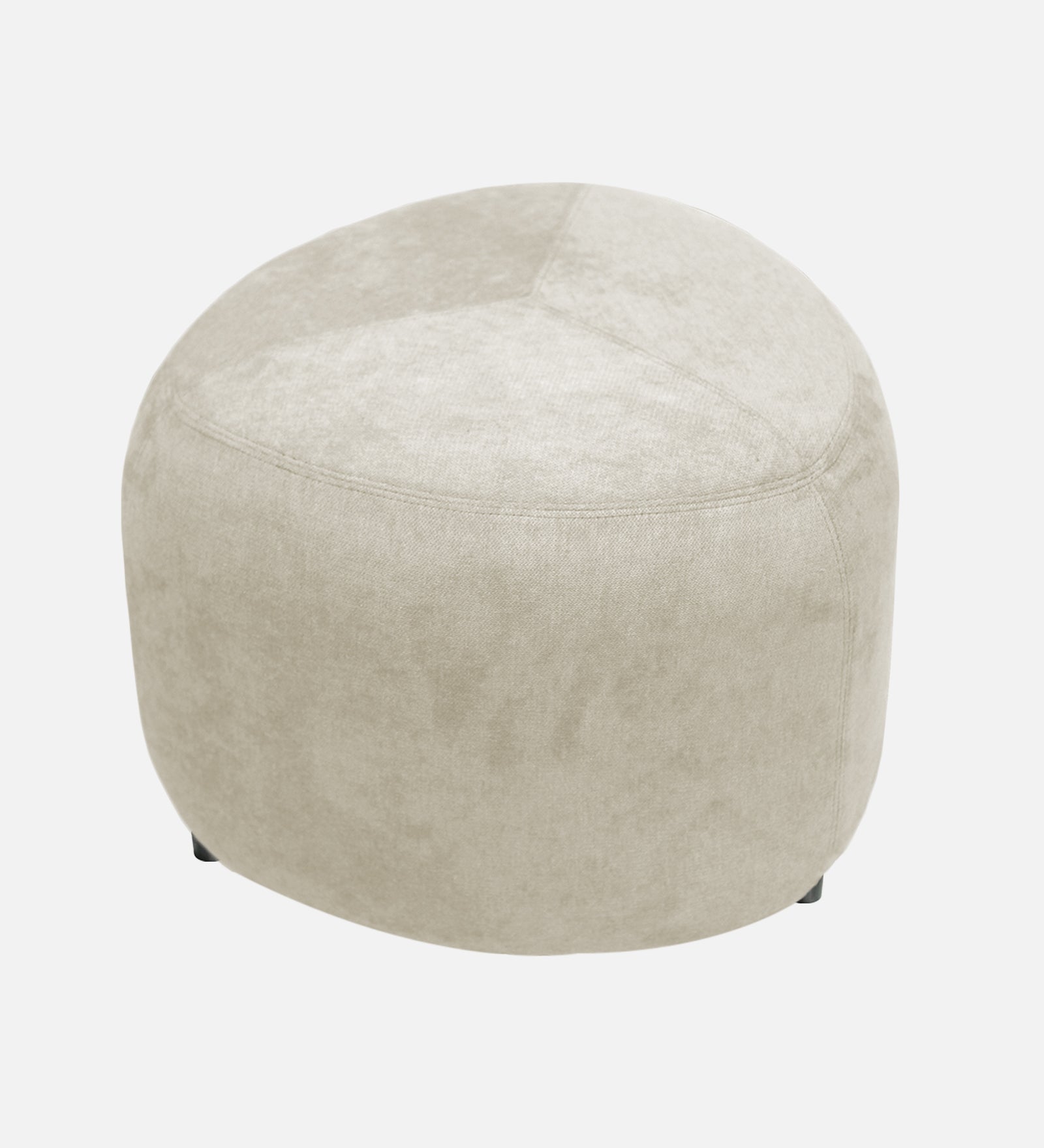 Keori Fabric Pouffe In Ivory Cream Colour - Febonic Living