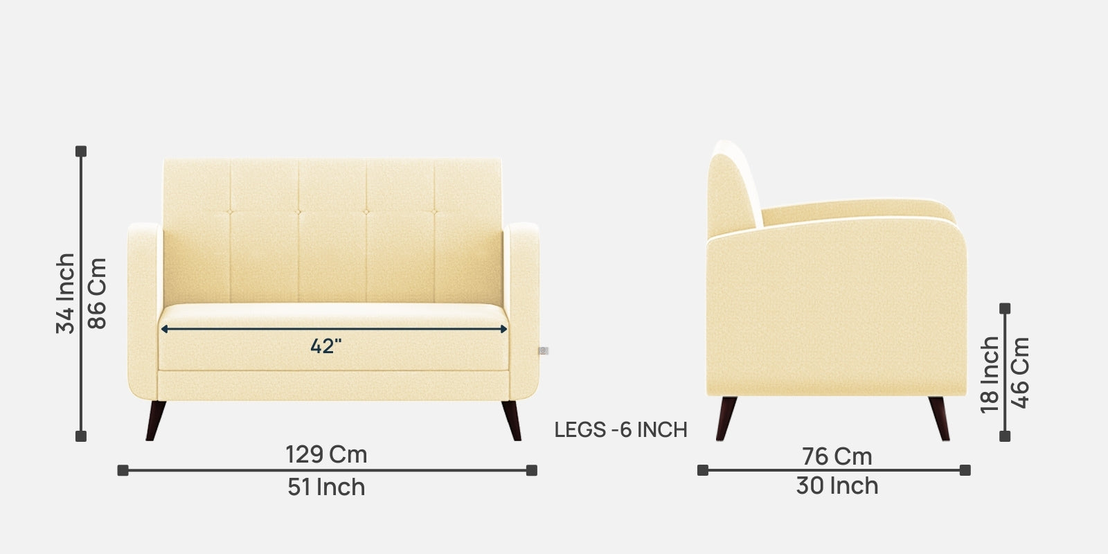 Wiki Velvet 2 Seater Sofa In Sandy Beige Colour - Febonic Living