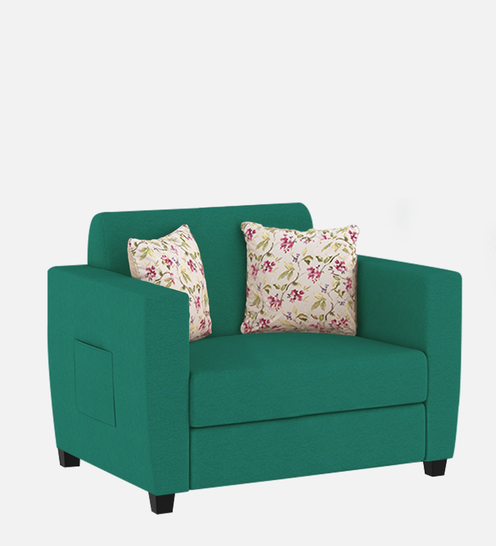 Gozi Fabric 1 Seater Sofa In Sea Green Colour - Febonic Living